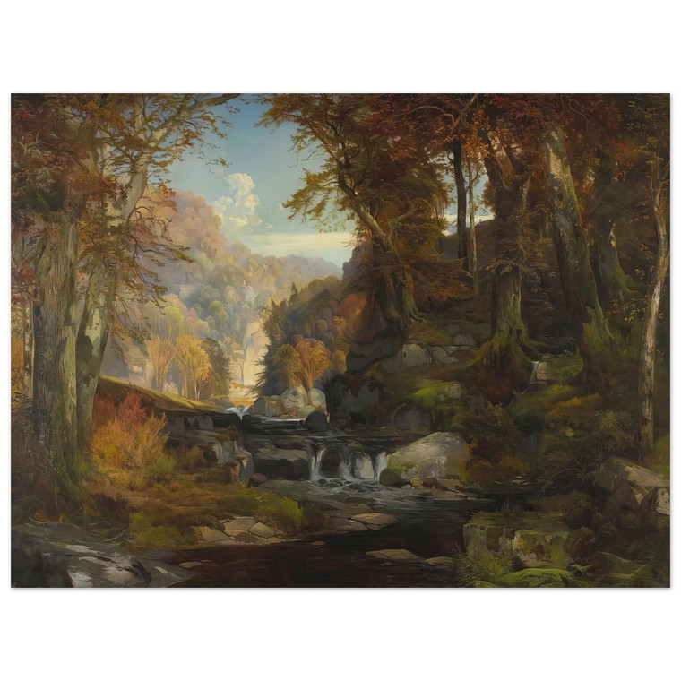 Thomas Moran  A Scene on the Tohickon Creek Autumn Aluminum Print