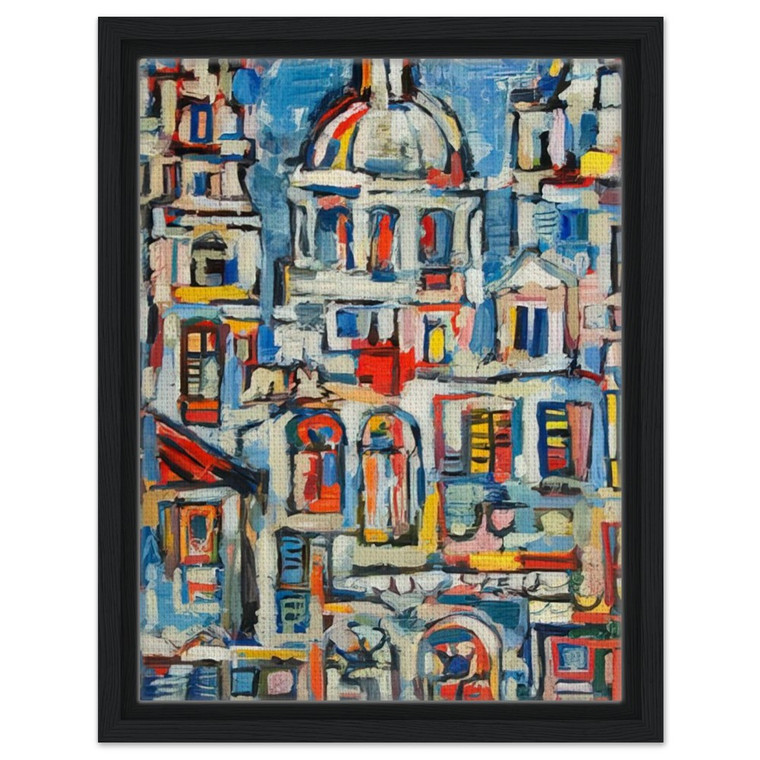 Rene Portocarrero  LANDSCAPE OF HAVANA 1961 Framed Canvas