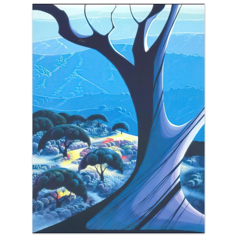 Eyvind Earle  Purple Treeand Mountains Aluminum Print