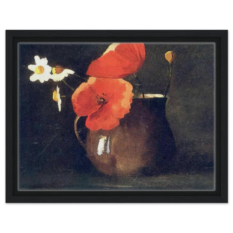 Odilon Redon  FLOWERS IN GREEN VASE Framed Canvas