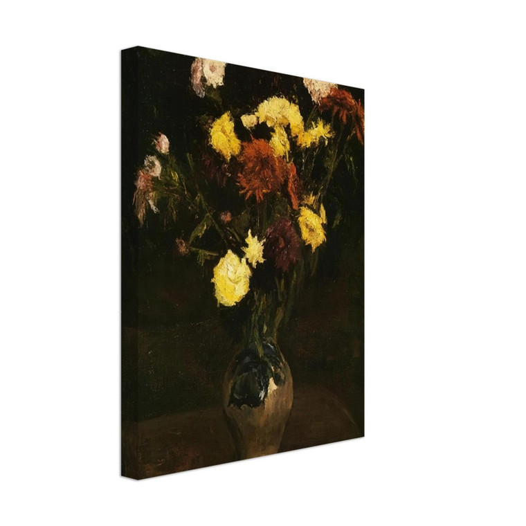 Vincent van Gogh  Basket of Carnations and Zinnias Canvas