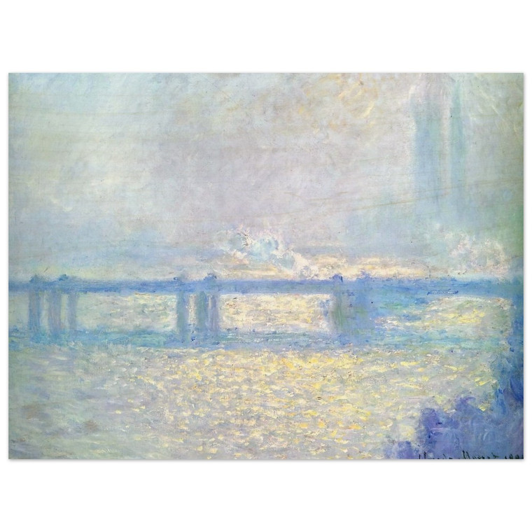 claude monet  Charing Cross Bridge Overcast Weather Wood Print