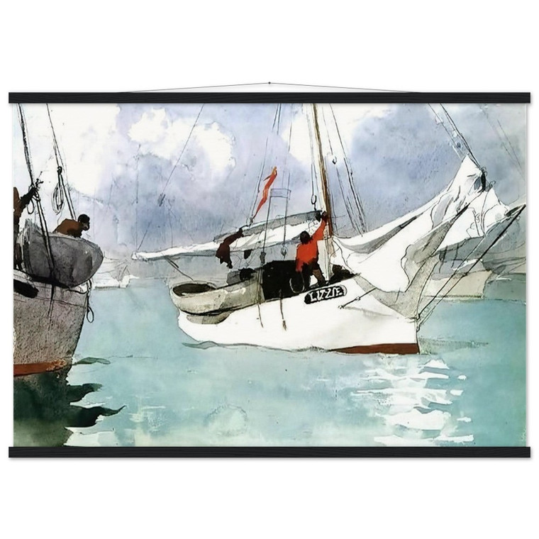 Winslow Homer FISHING BOATS KEY WEST Museum Matte Poster with Hanger