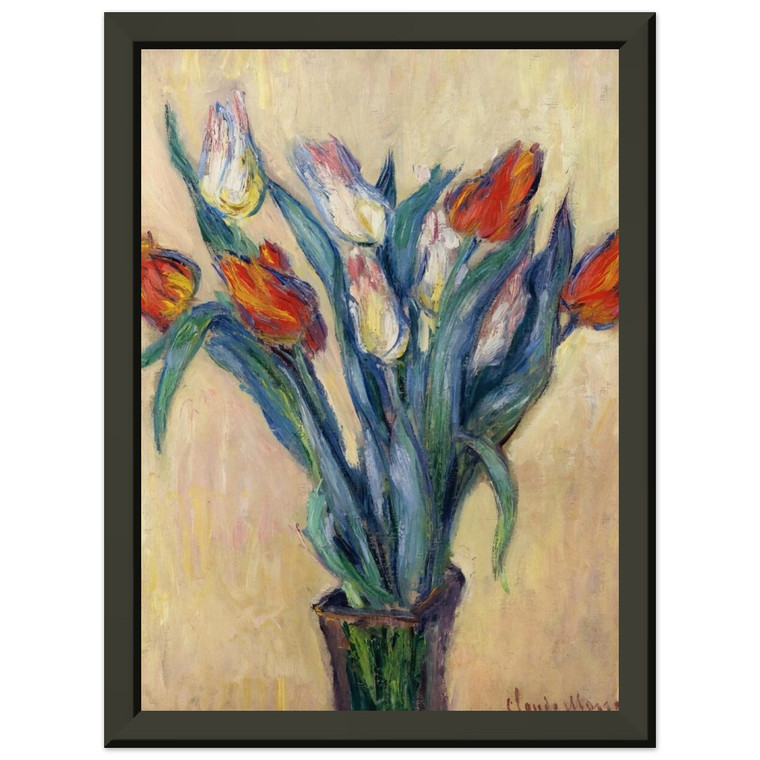 claude monet  Vase of Tulips Premium Metal Framed Art Print / Poster