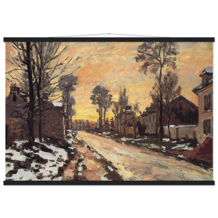 claude monet Road at Louveciennes Melting Snow Sunset Matte Paper Poster Hanger