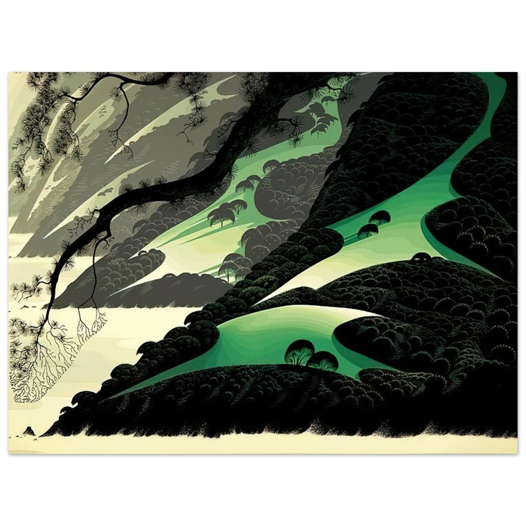 Eyvind Earle  Green Big Sur Aluminum Print