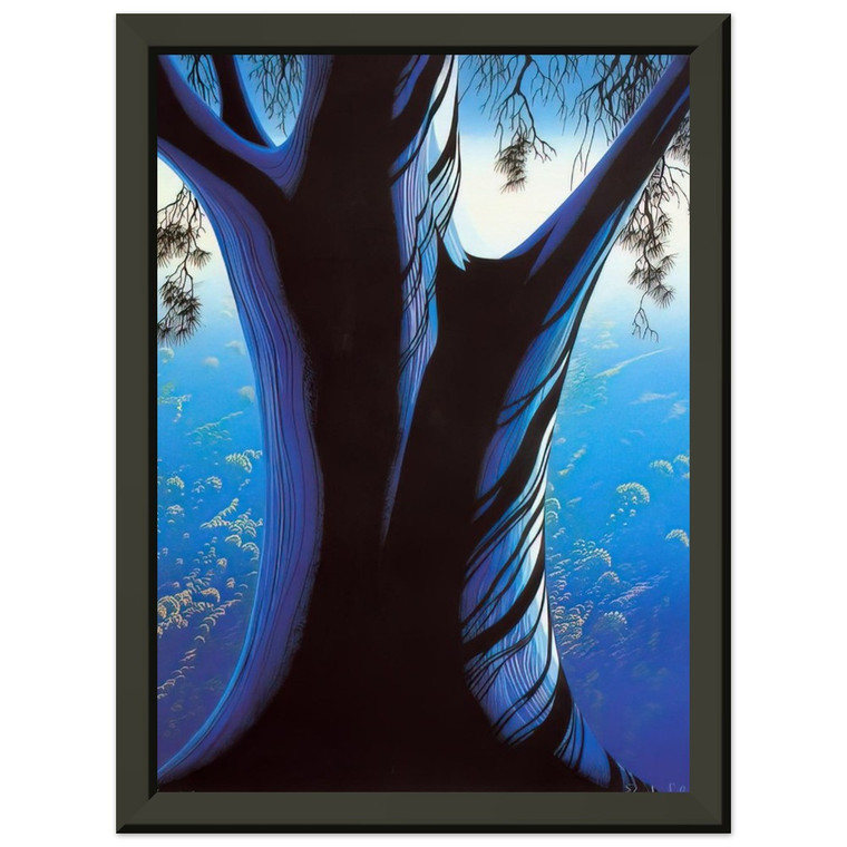 Eyvind Earle  Blue Pine Premium Metal Framed Art Print / Poster