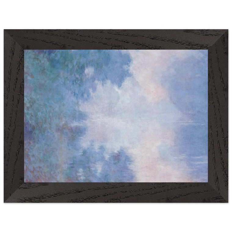 claude monet  Morning on the Seine Mist Premium Wooden Framed Art Print / Poster