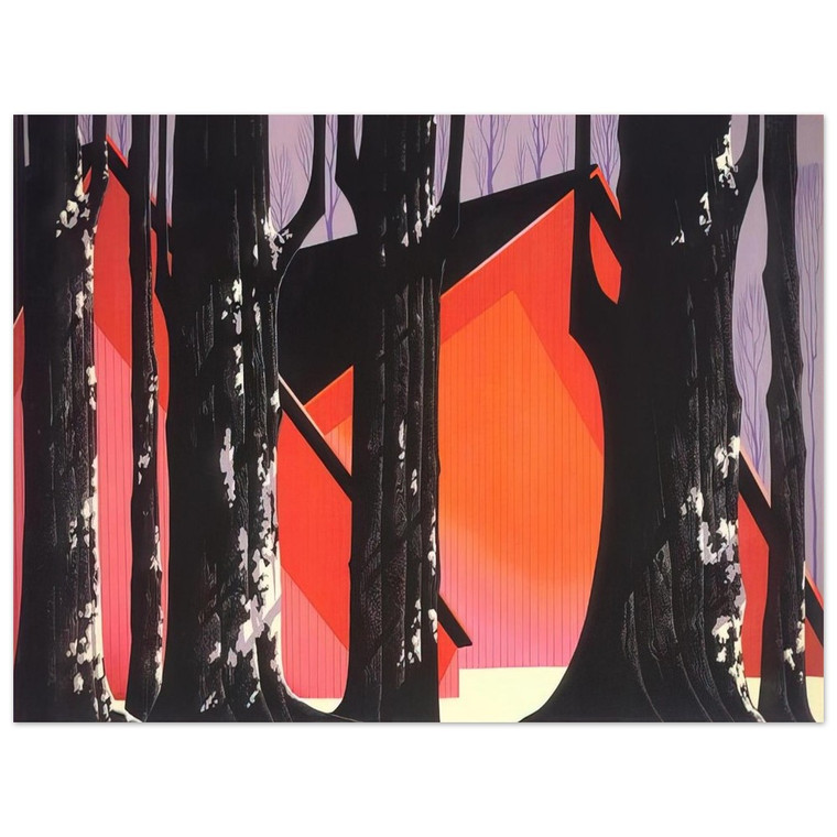 Eyvind Earle  Winter Barnyard Aluminum Print