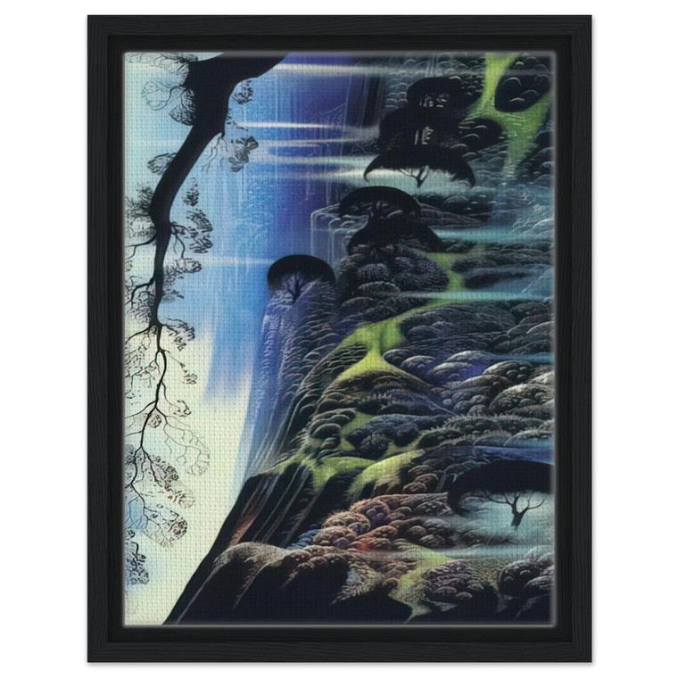 Eyvind Earle  Steep Coast Line Framed Canvas