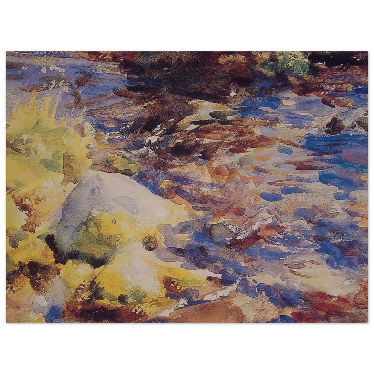 John Singer Sargent  Reflections Rocks and Water Wood Print