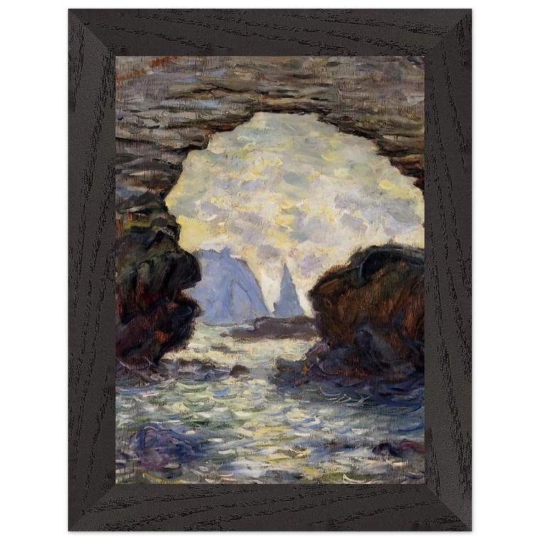 Monet Rock Needle Porte dAumont Premium Wooden Framed Art Print / Poster