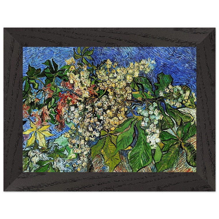 Vincent van Gogh Blossoming Chestnut Branches Wooden Framed Art Print / Poster