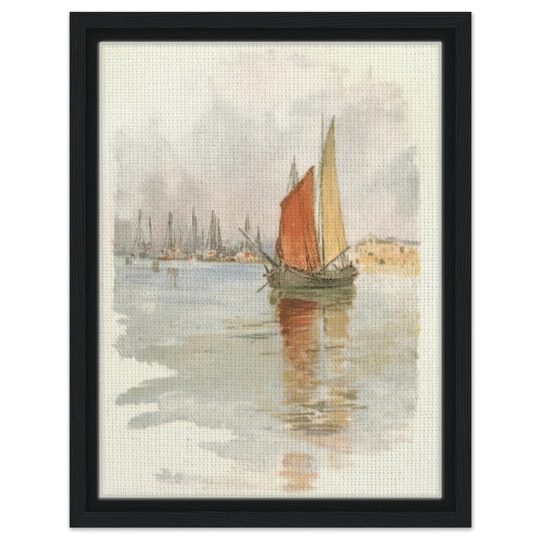 Childe Hassam  Woodboats and Dogana Framed Canvas