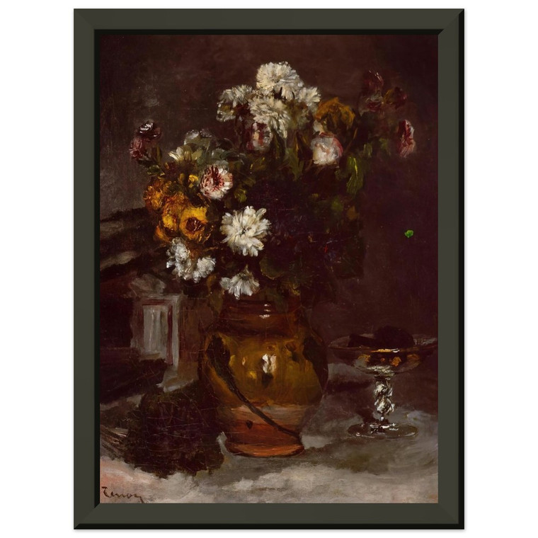 Pierre Auguste Renoir Flowers and Champagne Metal Framed Art Print Poster