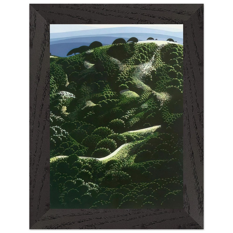 Eyvind Earle  Santa Barbara Mountains Premium Wooden Framed Art Print / Poster