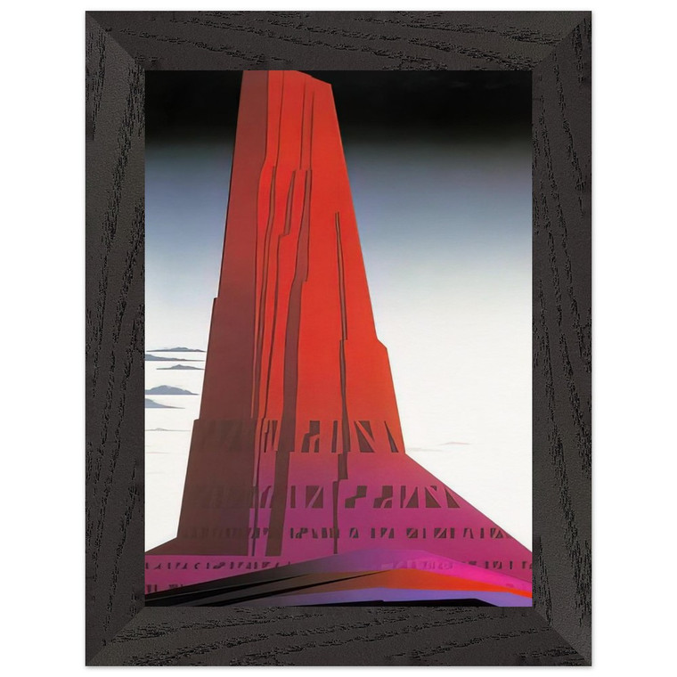 Eyvind Earle  Desert Skyscraper Premium Wooden Framed Art Print / Poster
