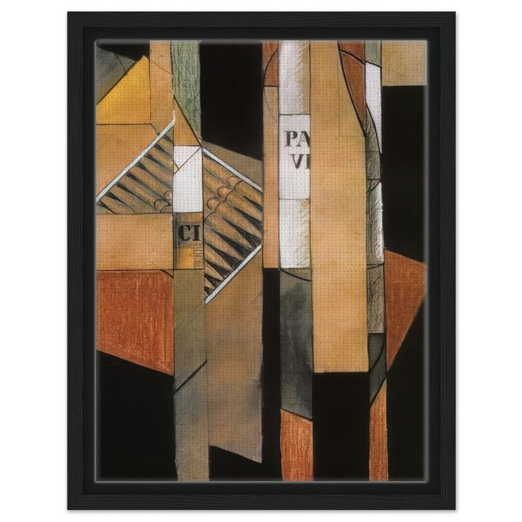 Juan Gris  STILL LIFE WITH BOTTLE AND CIGARS 1912 Framed Canvas