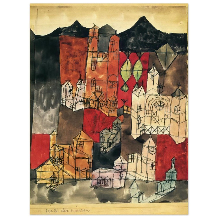 Paul Klee  CITY OF CHURCHES 1918 Wood Print