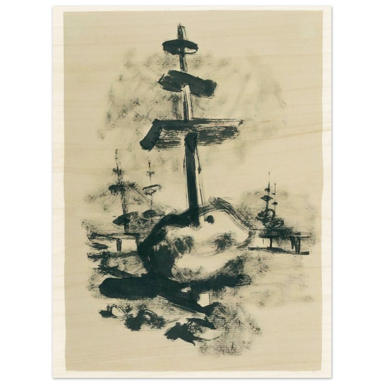 Julius Bissier  Come un monumento asiatico  1936 Wood Print