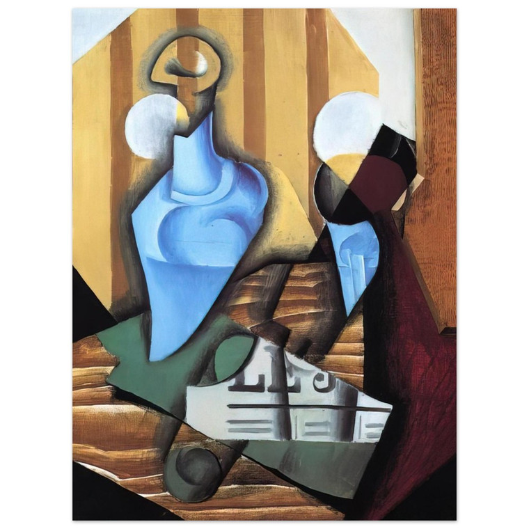 Juan Gris  STILL LIFE WITH BOTTLE AND GLASS 1914 Aluminum Print