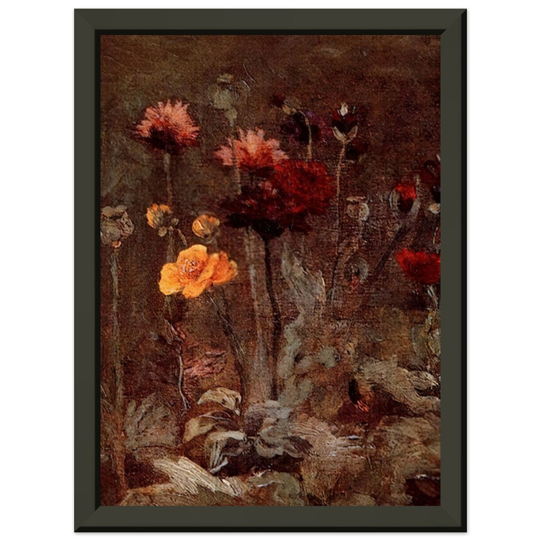 Vincent van Gogh Still Life with Scabiosa and Ranunculus Metal Framed Art Print
