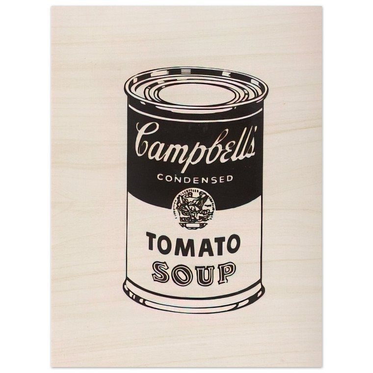 Andy Warhol  Campbells Soup Can  Tomato Retrospective Series Wood Print