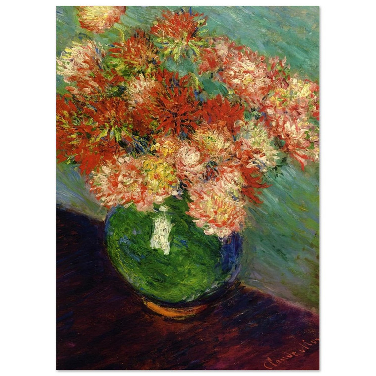 claude monet  Vase of Chrysanthemums N1 Fine Art Poster / Art Print