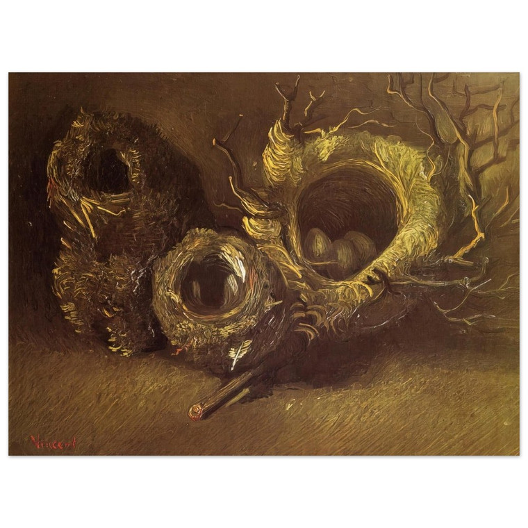 Vincent van Gogh  Still Life with Three Birds Nests Wood Print