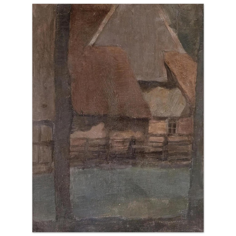 Piet Mondrian  Gable Farm with trees Aluminum Print