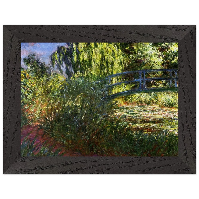 Monet Japanese Bridge Waterlily Pond Premium Wooden Framed Art Print / Poster