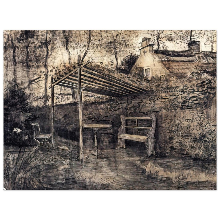 Vincent van Gogh  The Garden of the Parsonage with Arbor Aluminum Print