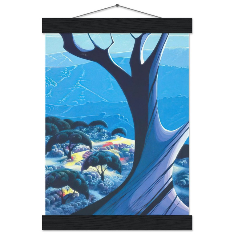 Eyvind Earle Purple Tree and Mountains Museum Matte Poster with Hanger