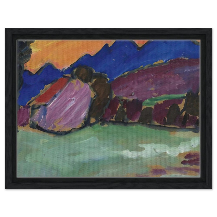 Alexej von Jawlensky  ROTER ABEND BLAUE BERGE 1910 Framed Canvas