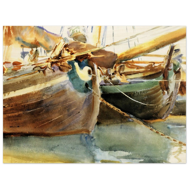 John Singer Sargent  Boats Venice Wood Print