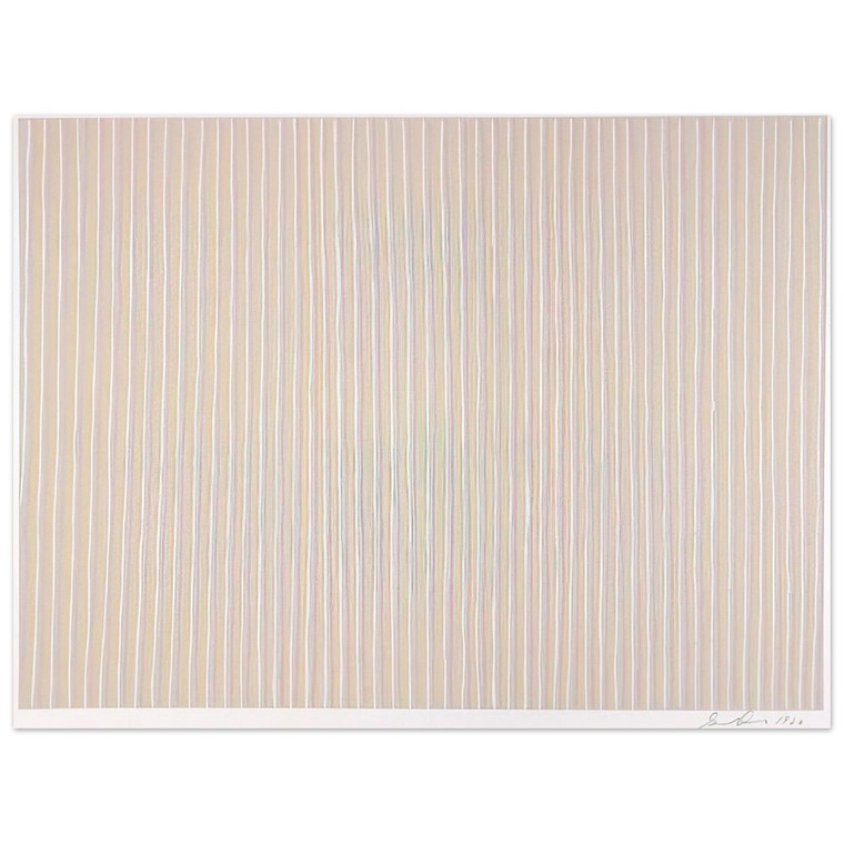 Gene Davis  Untitled Pink Yellow and White  1980 Aluminum Print
