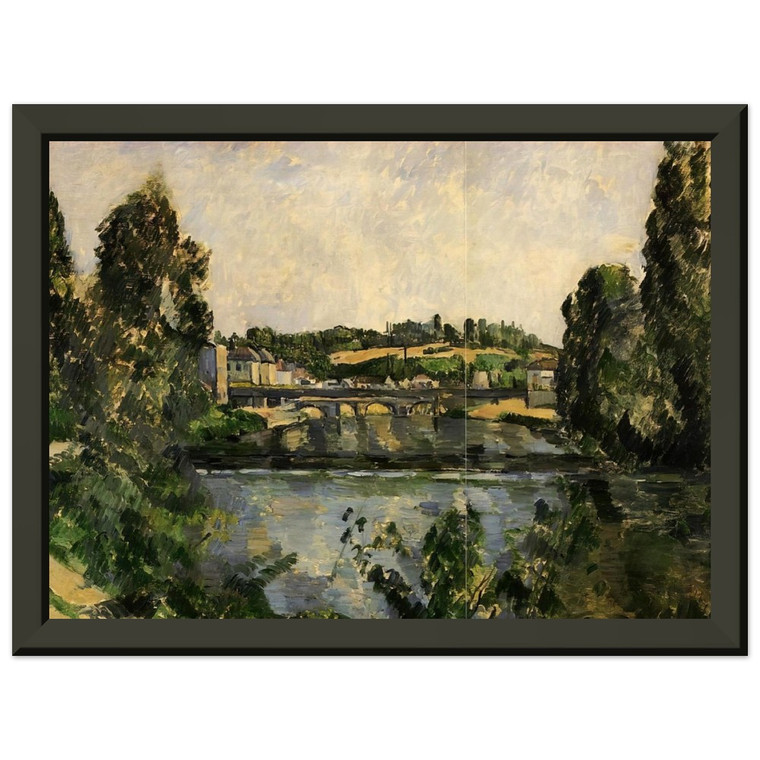 Cezanne Bridge and Waterfall Pontoise Premium Metal Framed Art Print / Poster