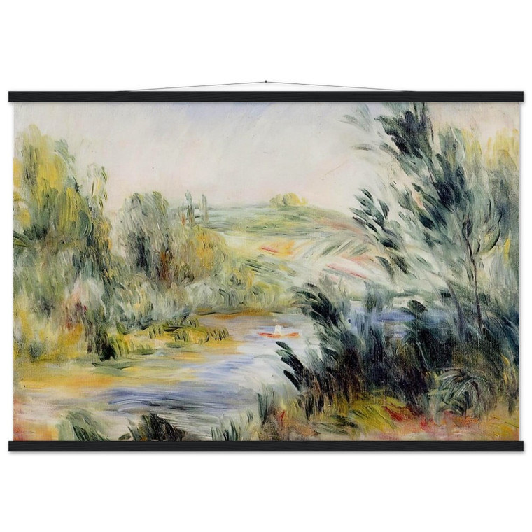 Pierre-Auguste Renoir The Banks of a River Rower in a Boat Poster w/ Hanger