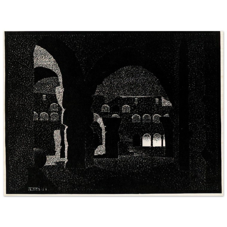 MC Escher  NOCTURNAL ROME COLOSSEUM Wood Print
