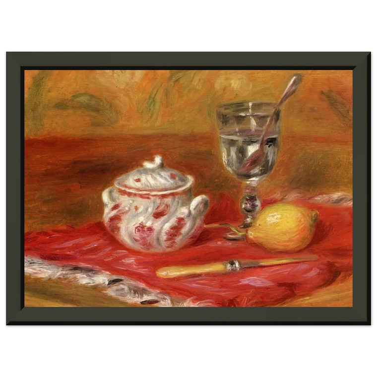 Renoir Still Life with Glass and Lemon Metal Framed Art Print Poster