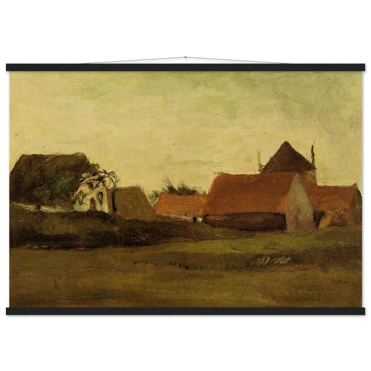 Van Gogh Loosduinen Farmhouses Twilight Matte Paper Poster with Hanger