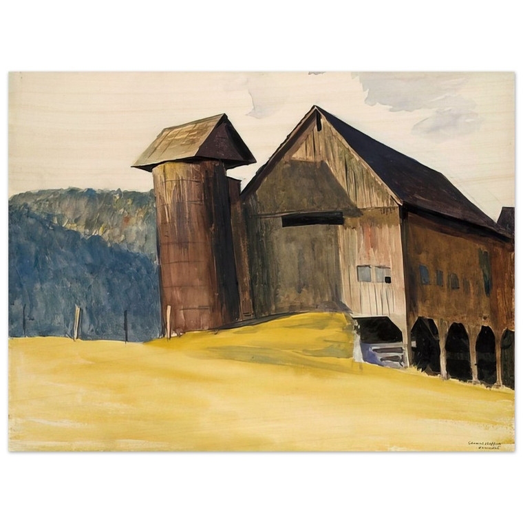 Edward Hopper  Barn and Silo Vermont Wood Print