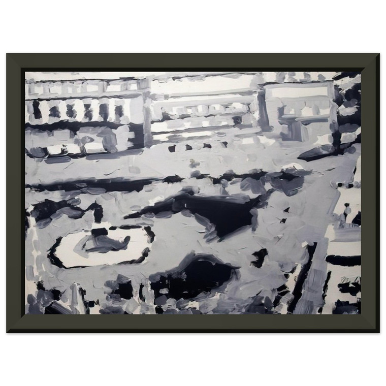 Gerhard Richter  TOWNSCAPE M6 1968 Premium Metal Framed Art Print / Poster