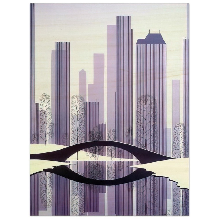 Eyvind Earle  Central Park Wood Print