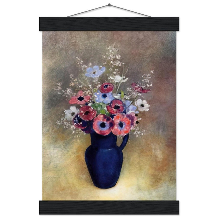 Odilon Redon  ANEMONES IN A JUG Museum-Quality Matte Paper Poster with Hanger