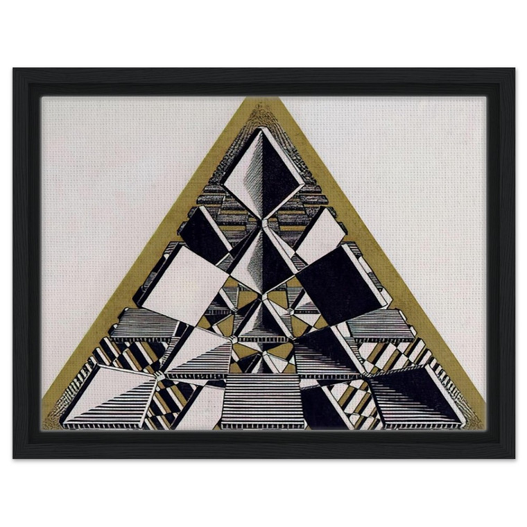 MC Escher  THREE INTERSECTING PLANES COLOUR Framed Canvas