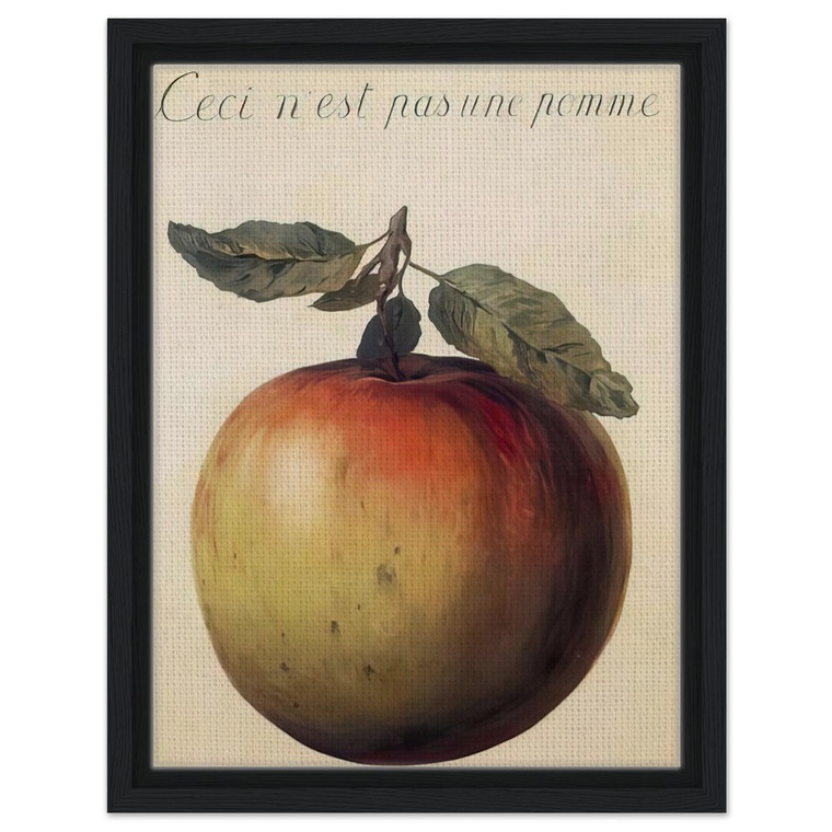 Rene Magritte  THIS IS NOT AN APPLE 1964 Framed Canvas