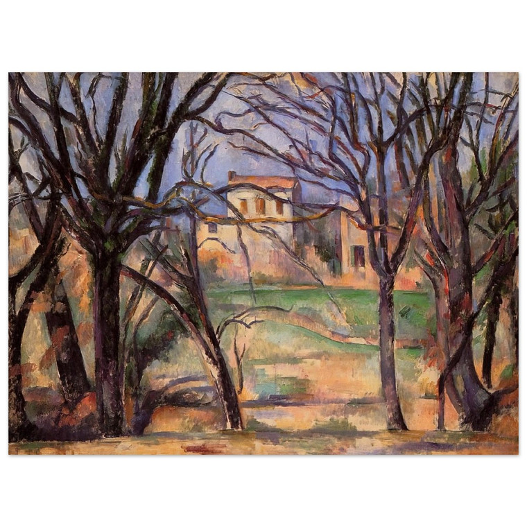 Paul Cezanne  Trees and houses Aluminum Print