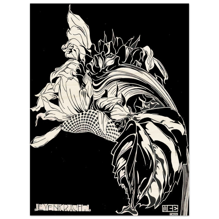 MC Escher  LIFE FORCE Wood Print