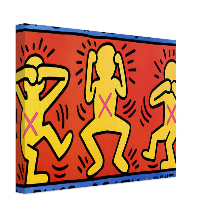 Keith Haring  IGNORANCE FEAR 1989 N2 Canvas